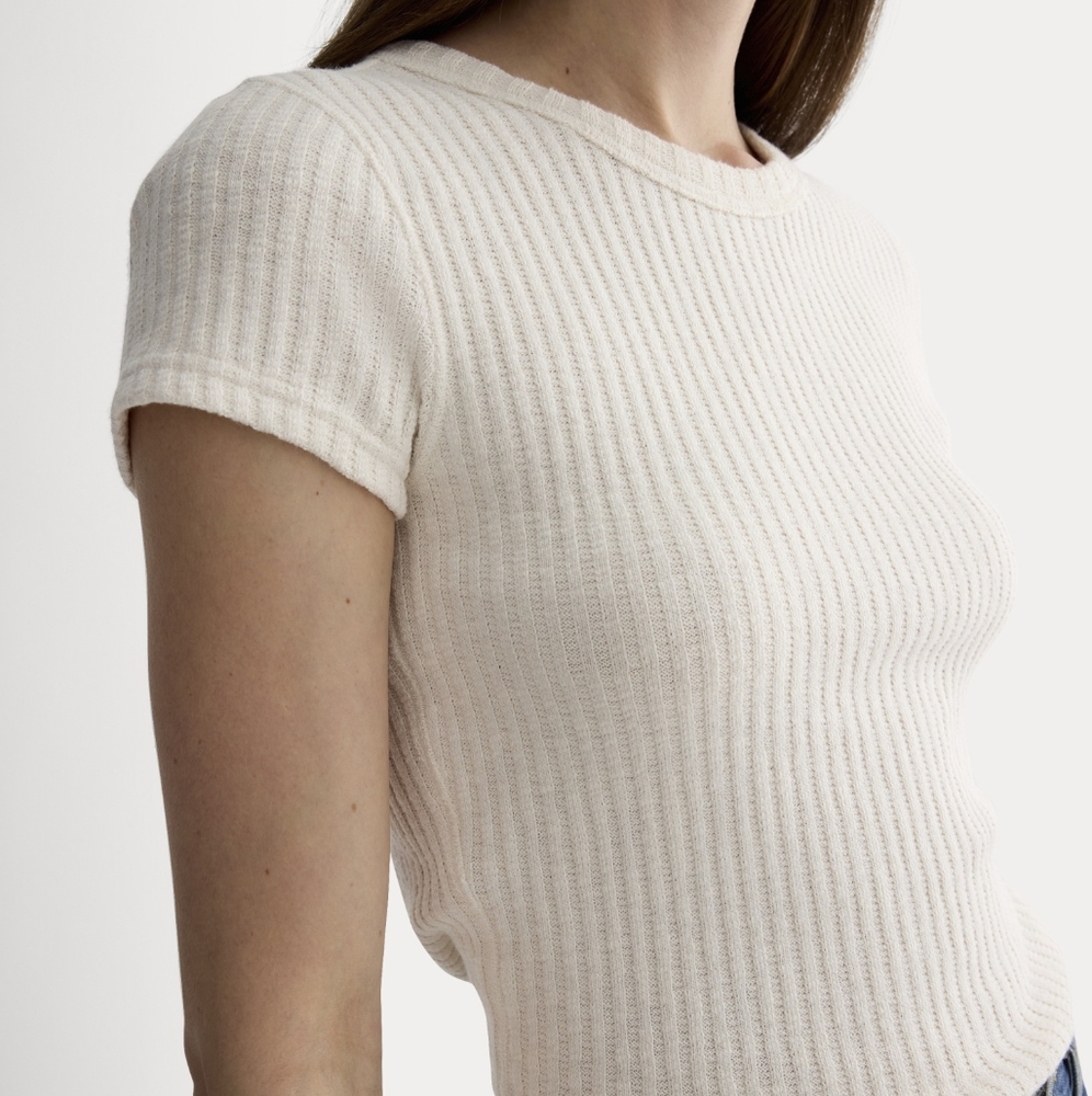 Everlane The Cozy Rib Tee in Bone